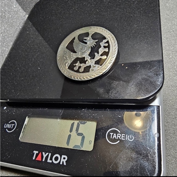 Vintage RAG Signed Mexico Sterling Silver 925 Aguila Real On Cactus Round Brooch - Picture 9 of 10